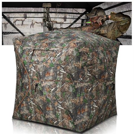 Hunting Blind 270°/360° See Through Ground Blind - 2-3 & 3-4 Person Pop Up Deer