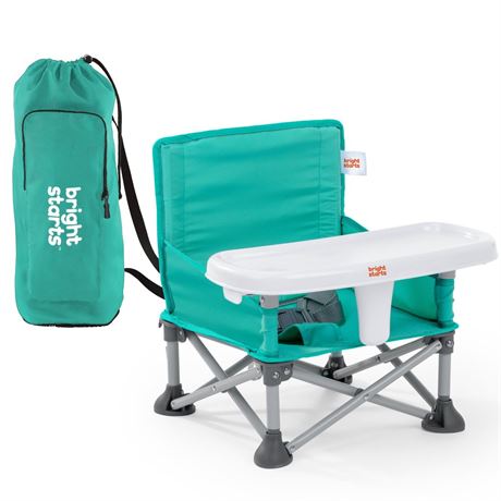 Bright Starts Pop 'N Sit Portable Baby Booster Seat, Teal, Infant to Toddler