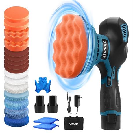 Cordless Polisher, Stovast Car Buffer Polisher 6 Variable Speed 2500-5500 RPM