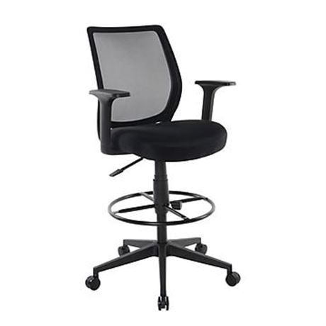 Union & Scale Essentials Mesh Back Fabric Drafting Stool Black (UN59384)