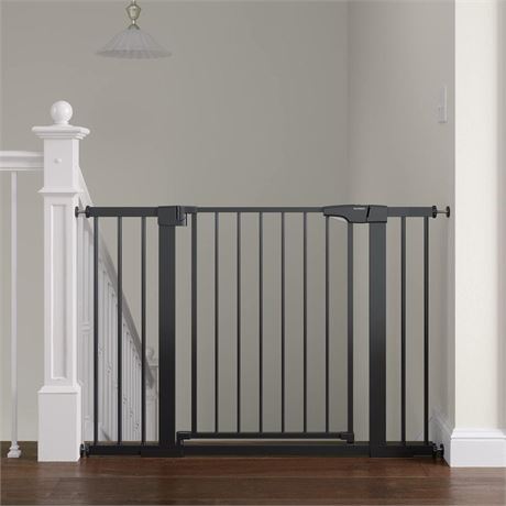 Baby Gate for Stairs, 29.6"-46" Pressure Mounted Dog Gate for House, Auto Close