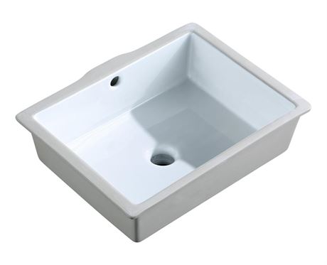 17" Undermount Bathroom Sink Rectangle, Small Ceramic Under Counter Vanity Sink