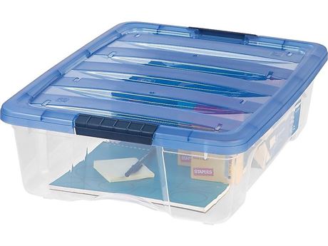 IRIS Stack & Pull 26.9 Qt. Latch Lid Storage Box Clear (100364) 1560564