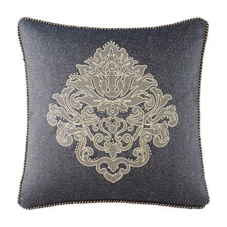 Closeout! Waterford Vaughn 18 Square Decorative Pillow - Navy/Gold