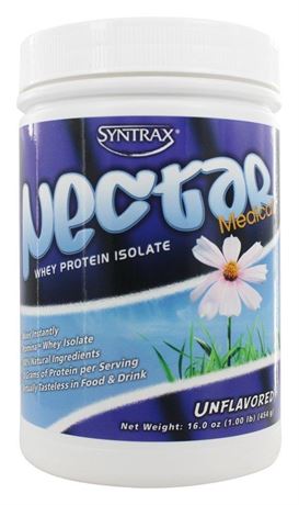 Syntrax Nectar Whey Protein Isolate Powder Medical Unflavored 1 Lb