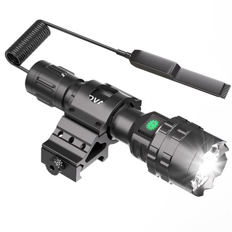 POVAST Picatinny Flashlight, Rail Light with Side Mount, 3000 Lumens Waterproof