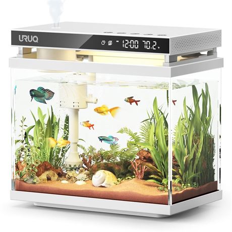 Fish Tank Smart Aquarium Kit: URUQ 2 Gallon Self Cleaning Multi-Layer