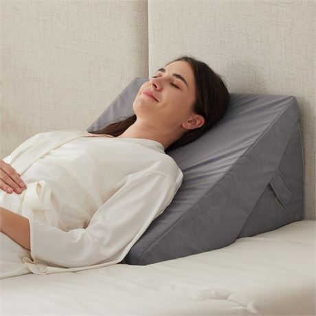 Ruqmuis Bed Wedge Pillow for Sleeping, 9&12 Inch Adjustable Wedge Pillow Set