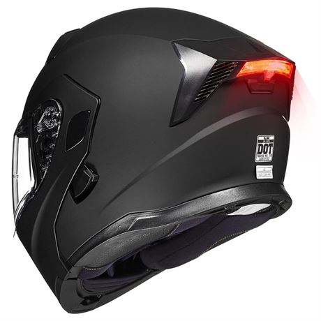 ILM Motorcycle Modular Full Face Helmet for Adult Flip up Dual Visor LED Tail