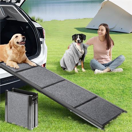 Dog Ramp for Car, Longest 71" Portable Folding Pet Ramp with Extra Pet Blanket,