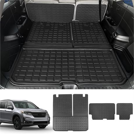 powoq 8Seat Cargo Mat Compatible with 2016-2022 Honda Pilot Trunk Mat Liner