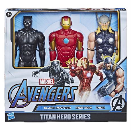 OFFSITE Marvel Avengers Titan Hero Series Black Panther Thor Iron Man 3-Pack