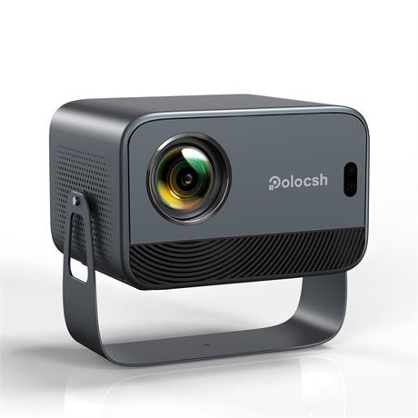 【360°Adjustable Stand & Electric Focus】 Polocsh Projector, Native 1080P