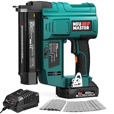 NEU MASTER Nail Gun Battery Powered, 18 Gauge 2 in 1 Cordless Brad