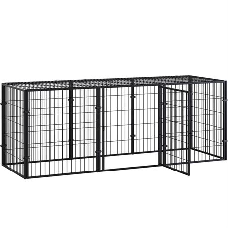 Extra Long Dog Crate for Large Dogs, 82" L x 31.5" H, Dog Playpen, Heavy Duty