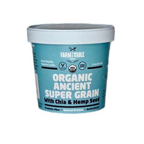 Farm to Table Organic Chia and Hemp Ancient Grain Oatmeal Cup 2.2 Oz ( 12ct )