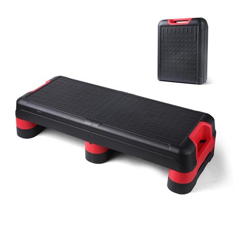 33.5" Aerobic Exercise Folding Step Platform for Home Workout, Configurable 3