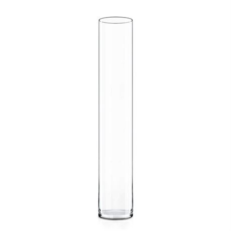 CYS Excel Clear Glass Cylinder Vase (H:28" D:4") | Multiple Size Choices Glass