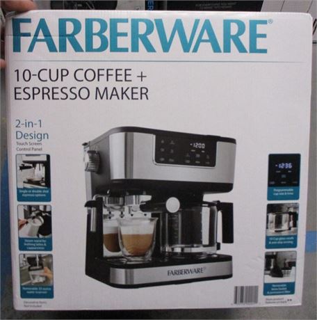 Farberware Dual Brew  10 Cup Coffee + Espresso  Black and Stainless Finish