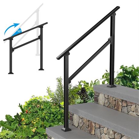 Wrought Iron Handrails for Outdoor Steps - Exterior Hand Rails for Concrete