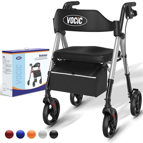 Walkers for Seniors,Foldable Walker with Seat,Rollator Walker with Durable