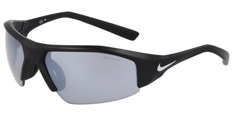 Nike Men's Skylon Ace 22 Polarized Black Semi-Rimless Wrap Sunglasses Black