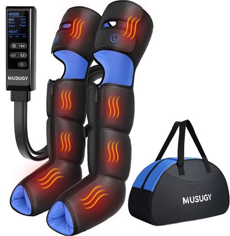 Leg Massager with Heat and Compression : Sequential Compression Boots with 6