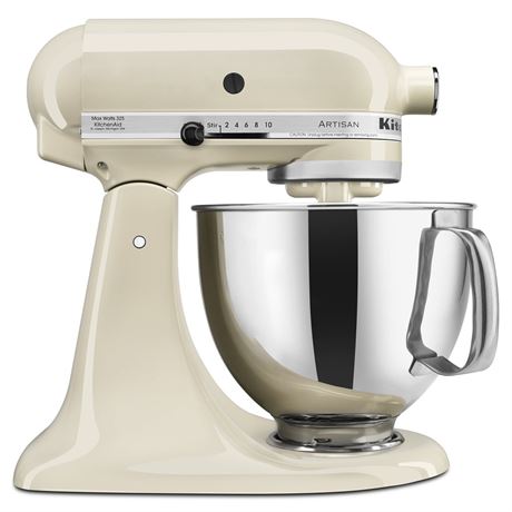 KitchenAid Artisan Series 5-Quart Tilt-Head Stand Mixer, Almond Cream with Flat