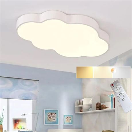 Modern Kids Room Ceiling Light,Close to Ceiling Light Fixtures with Remote Led