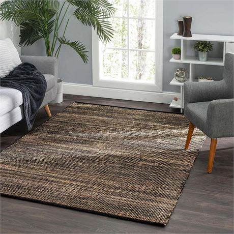 Lahome 6x9 Area Rugs Washable Modern Soft Living Room Rug, Large Blue Ombre