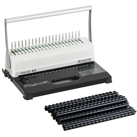HOUYEE Binding Machine, 19 Holes, 450 Sheets, Comb Binding Machines with 50 PCS