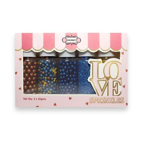 Confect Sprinkles for Cakes & Cupcakes Decoration Assorted pack of 5 Yatch
