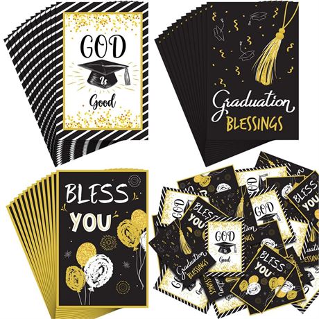 36 Pcs Religious Graduation Card 2024 Gold Foil Grad Greeting Card Bulk