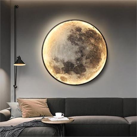 Dimmable 19.7 inch Moon Wall Light with Remote Control Hardwired Installation