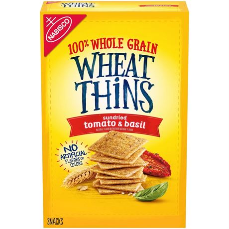 Wheat Thins Sundried Tomato & Basil Snacks, Whole Grain Wheat Crackers, Snack