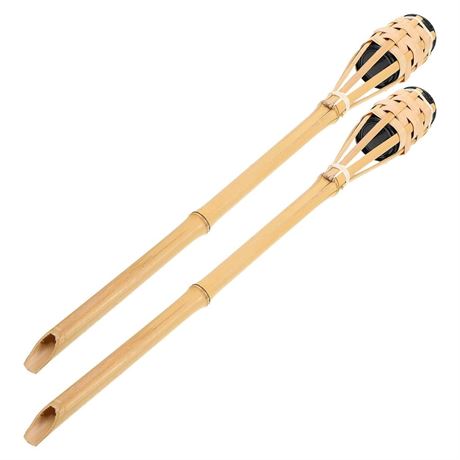 OSALADI 2pcs Handheld Bamboo Torch Durable Outdoor Oil Torch for Backyard Decor