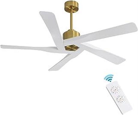 64" ABS DC Ceiling Fan No Light, 5 Blade ABS Plastic Ceiling Fan with Remote,