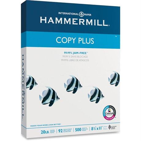 Hammermill Copy Plus 8.5" X 11" Copy Paper, 20 Lbs., 92 Brightness, 500