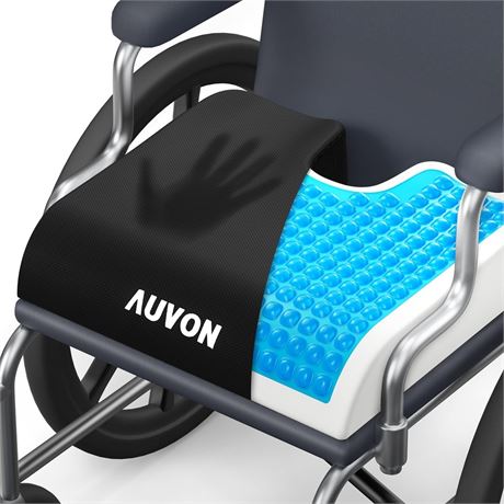 AUVON Gel Wheelchair Seat Cushion with Waterproof Cover for Pressure Sore &