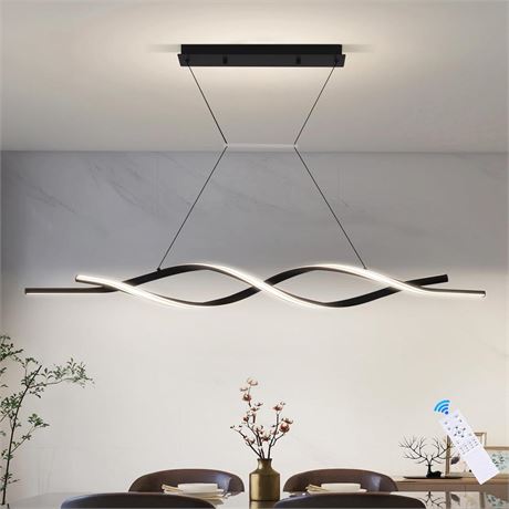 Modern Led Chandelier Dimmable 3 Color Mode Pendant Lights for Kitchen Island,