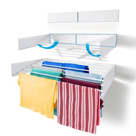 Step Up Laundry Drying Rack (Extra Large: 47 Inches, 12 Lbs), Wall Mounted,