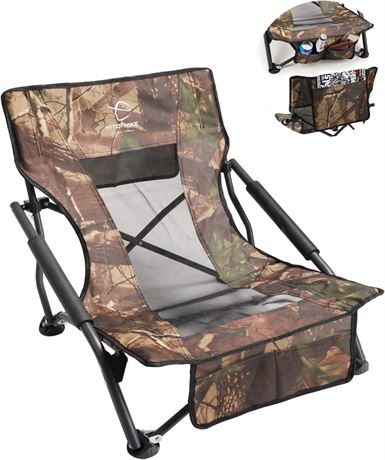 HITORHIKE Low Sling Beach Camping Concert Folding Chair with Armrests and