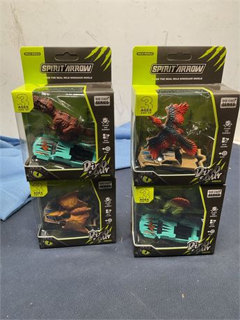 DINOBROS Dinosaur Toy Pull Back Cars 4 Pack Dino Toys for 3 Year Old Boys Girls