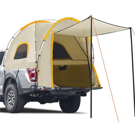 Pickup Truck Tent with Awning Shade,Waterproof PU5000mm Oxford for 5.5-6.3 FT
