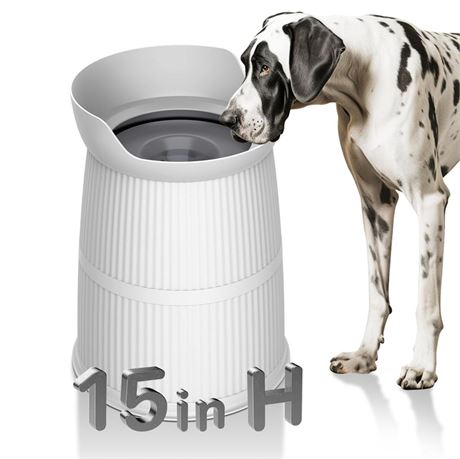 Elevated Dog Bowls Large Sized,15.4in High Raised Stand,4.4L No Spill Dog Water