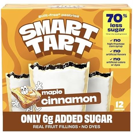 Smart Tart Toaster Pastries Maple Cinnamon - Low Sugar Snacks, Healthy