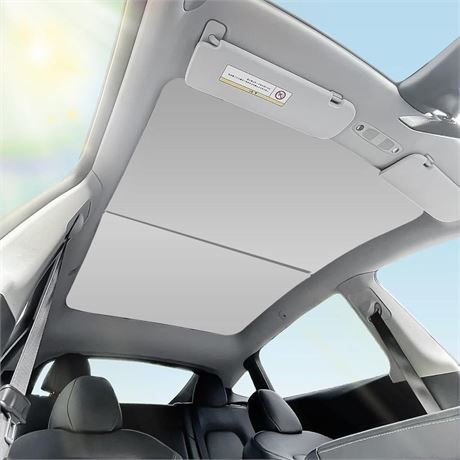 JERBOR Non-Sag Glass Roof Sunshade with Storage Bag for Model Y 2024