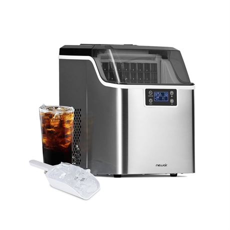 Newair Countertop Clear Ice Maker, 45lbs/Day Ice Cube Machine, Self-Cleaning