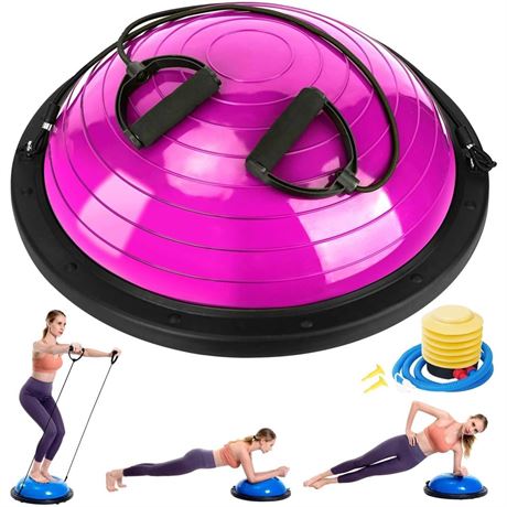 Zealty Half Balance Ball Trainer, Half Yoga Exercise Ball with Resistance Bands