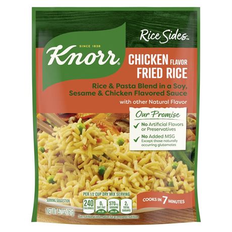 Knorr No Artificial Flavors Chicken Fried Rice Cooks in 7 Minutes, 5.7 oz